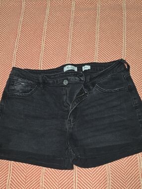 KanCan Black Denim High-Rise Cutoff Shorts